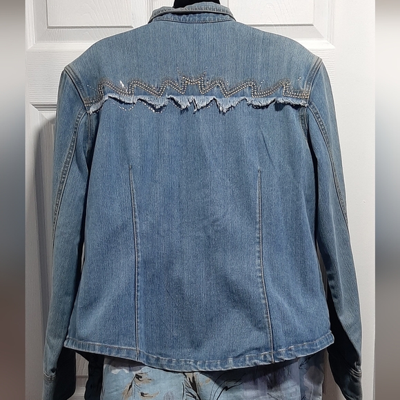Vintage Annabell Jean Jacket Large Long Sleeve Button Front - Picture 6 of 8